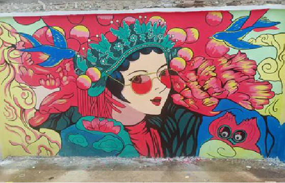 洪湖墙体彩绘-网红墙