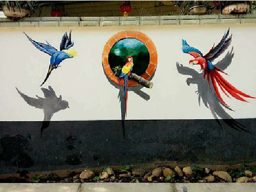 洪湖视觉错位-3D墙绘设计