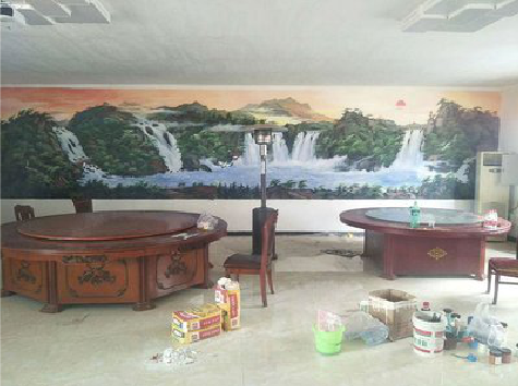 洪湖墙绘-写实风景