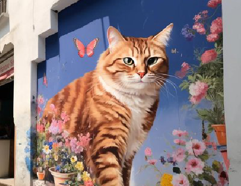 洪湖自己绘制有个性的手绘墙