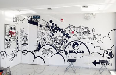 洪湖手绘墙并非传统涂鸦。